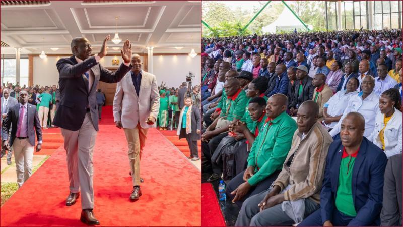 KNUT members declared support for President William Ruto's re-election.